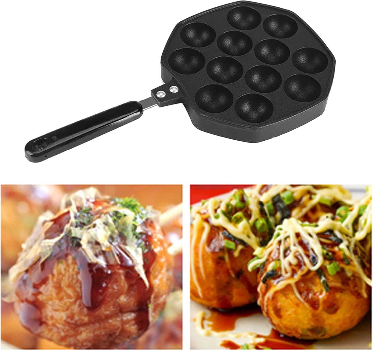 Takoyaki Maker 12 Cavities crepe maker Takoyaki Grill Pan Plate Octopus Ball Pancake Maker Baking Cast Iron Pan