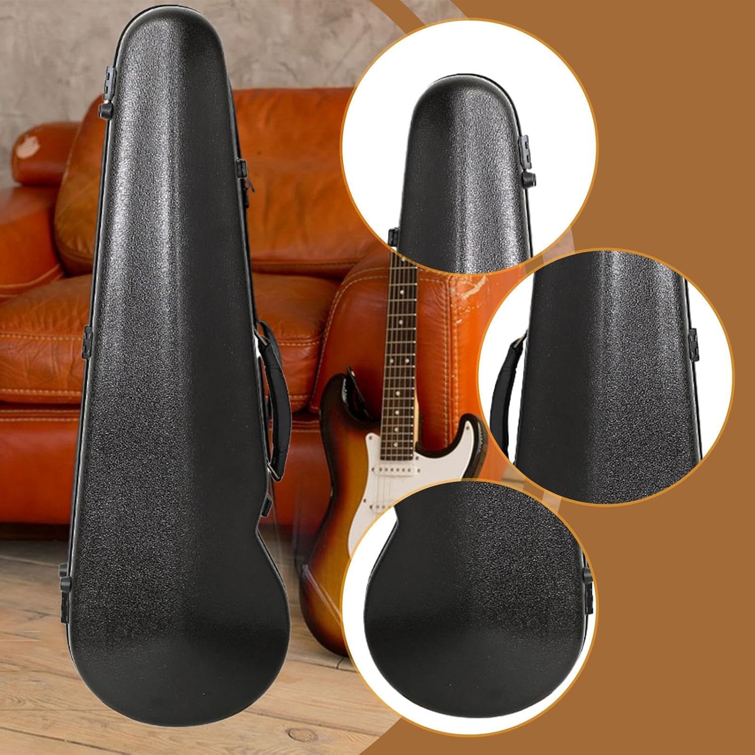 4/4 フルサイズ バイオリンケース カーボンファイバー ストライプ