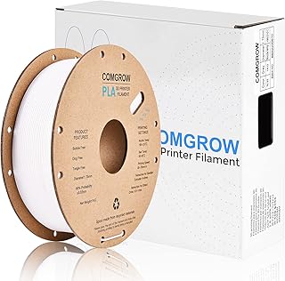 COMGROW PLA Filament 1.75mm PLA 3D Printer Filament, 1kg(2.2lbs) Cardboard Spool, Dimensional Accuracy +/- 0.03mm, Fit for Creality Ender 3/Ender 3 V2/Ender 3 Pro/Other FDM 3D Printers (White 1-Pack)