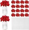 M METERXITY 66-Pack Silk Hydrangea Flowers, Artificial Full Hydrangea Flowers Heads with 66pcs Stems for Home Decor/Wedding/Christmas/DIY/Party/Garden [Red]