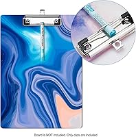 Vista 6 de Clips para portapapeles, 13 piezas + 52 remaches, montaje de 3.9 in, acero inoxidable resistente, perfil bajo, ligero, con resorte, agujero