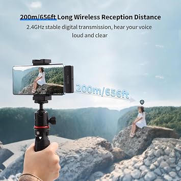 Professional 4-Person Wireless Lavalier Microphone System for iPhone 12/13/14/iPad, Noise Reduction, 650FT Long Range, 18H Battery Charging Case, Mini Mic for Interview Vlog Podcast Live Streaming