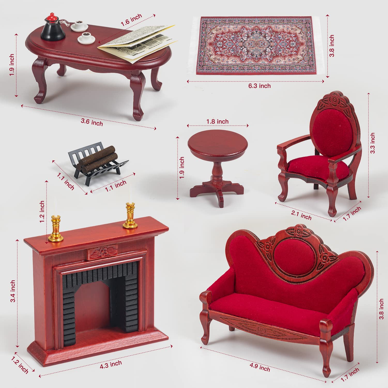 Wooden Dollhouse Furniture Velvet Dollhouse Couch With Multi-Layer Storage - 5x5x6 Inch Miniature Furniture For Jewelry Display Miniature Dollhouse Stove Set