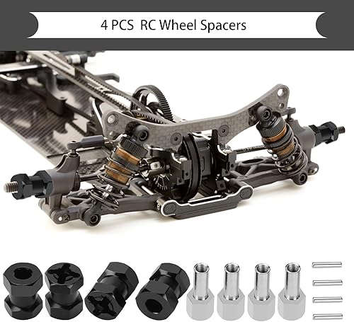 Vista 4 de Espaciadores hexagonales de rueda RC de 0.472 in, extensión de cubo hexagonal de 0.591 in para mejorar la estabilidad y el rendimiento en las piezas