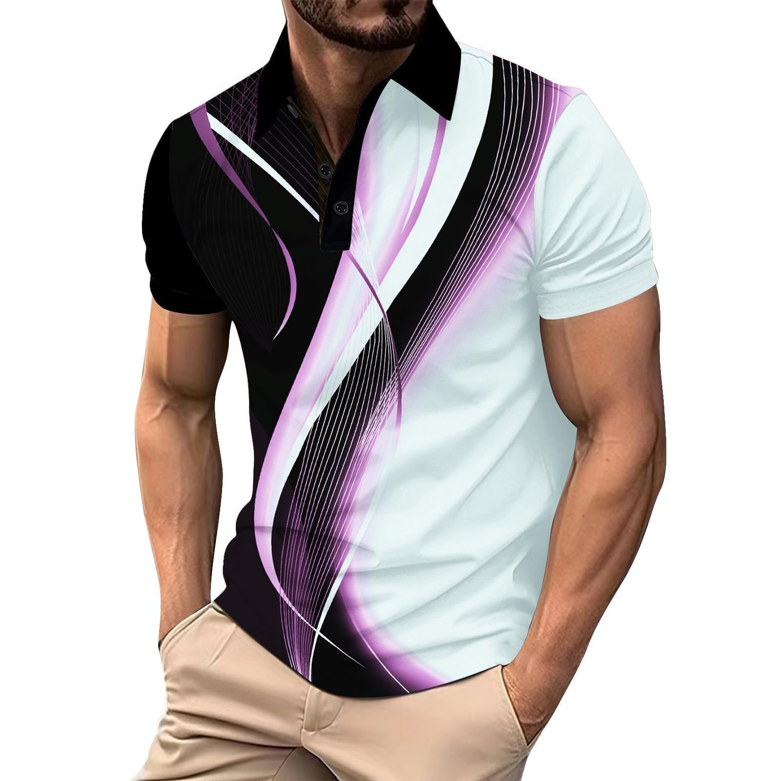 Polo Hombre Manga con Bolsillo en el Pecho Golf Polo Transpirable de Secado Rápido Poloshirt Deporte Hombre Slim Fit Tshirt Verano Camisa Hombre — view 13