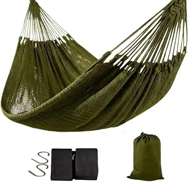WjrnlfdHammock 79 * 59in550lbs 2Person Cotton Rope Outdoor Camping Hammock