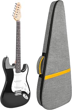 LETSROCK 38 40 41 Inch Electric Guitar Gig Bag, Electric Guitar Case with 0.5 Inch Waterproof Thick Padding with Carry Handle, Pocket & Neck Strap Electric Guitar Bag Gray