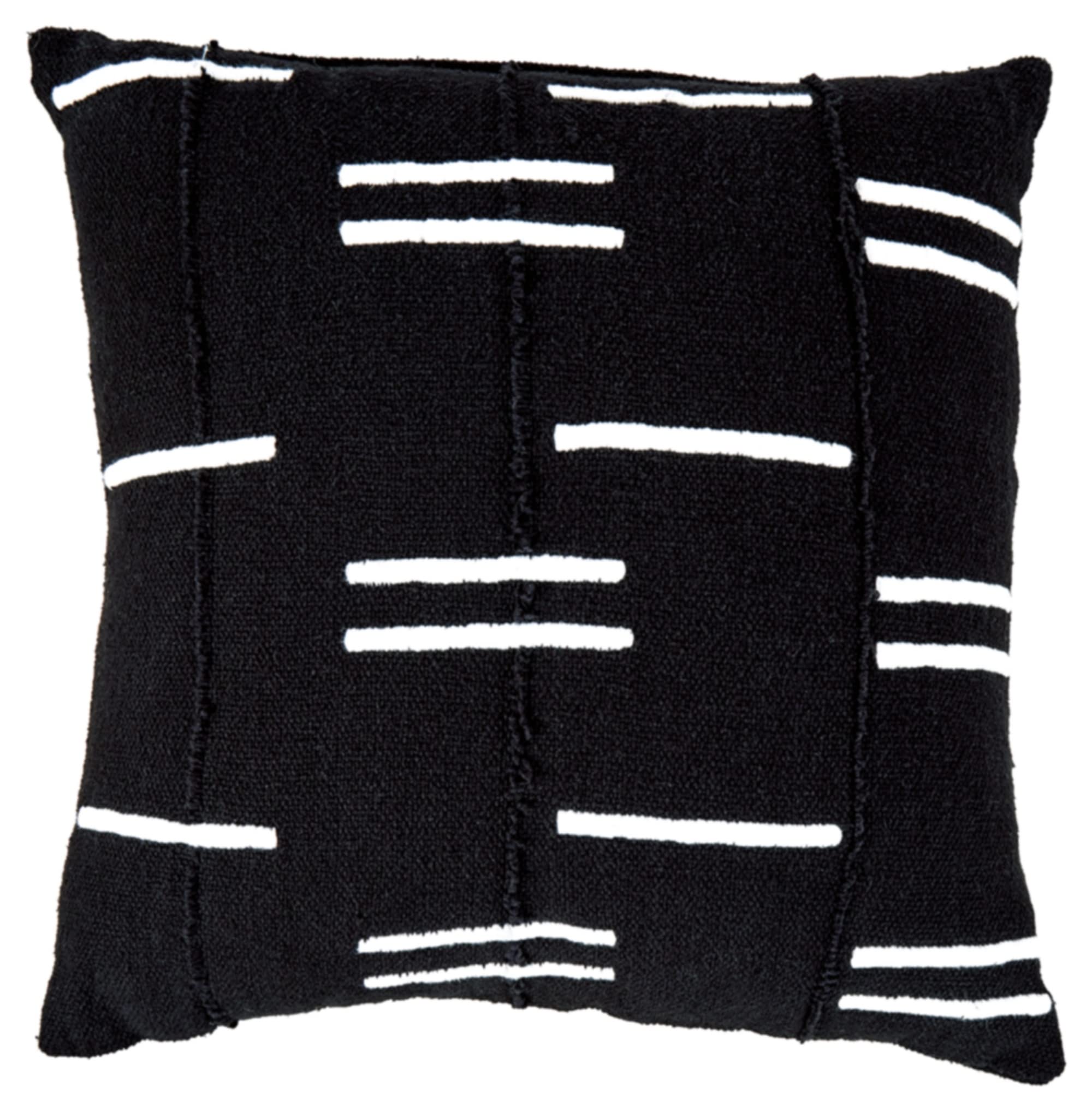 Signature Design by AshleyAbilena Casual Square Patchwork Cotton Accent Pillow, 20 x 20 Inches, Black & White
