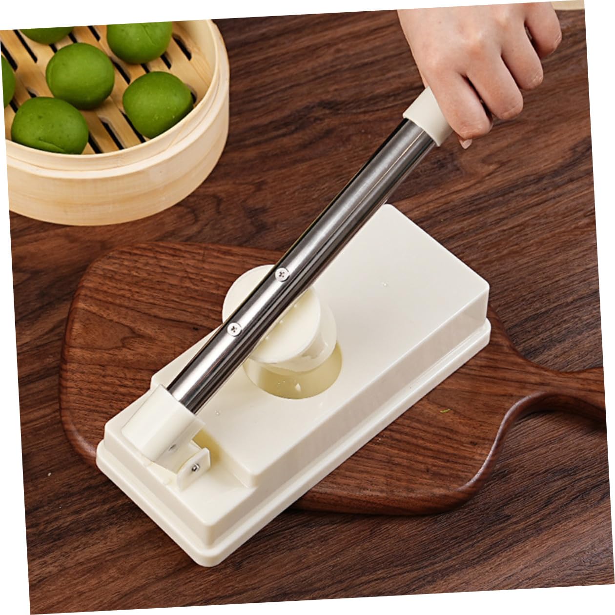Hemobllo Pressa Impasto per Ravioli e Tortillas con Manico Ergonomico Stampo per Pasta Ripiena in Bianca Facilita la Preparazione e Pulizia Rapida
