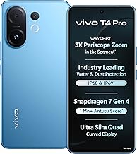vivo T4 Pro 5G (Nitro Blue, 8GB RAM, 128GB Storage) | 50MP + 2MP + 50MP Triple Camera | 32MP Selfie | 6.77" FHD+ Display | Snapdragon 7 Gen 4 Processor | 6500mAh Battery | Fast Charging