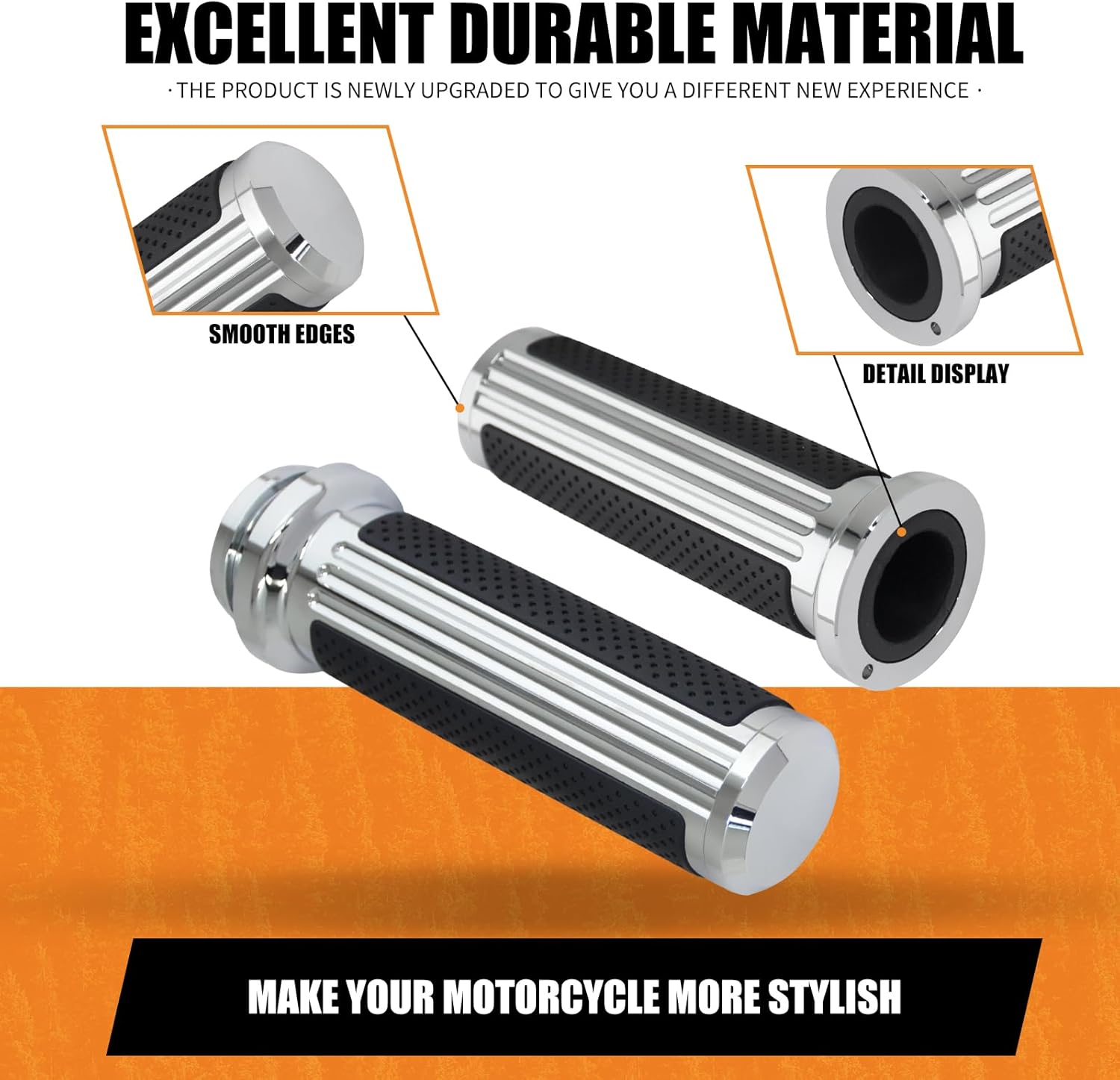 Electronic Throttle Control Handlebar Grips for 1" / 25mm Handle Bars Fit for Harley Touring Road Glide Road King Street Glide Tri Glide Electra Glide Softail Trike 2008-2025 Chrome