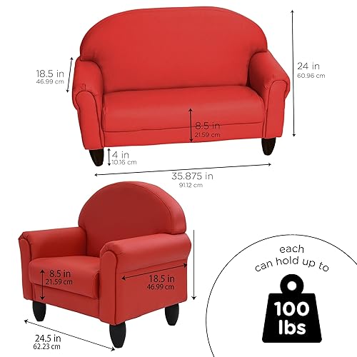 Miniatura 96 de Children's Factory As We Grow CF805-196 - Silla para niños pequeños, color rojo, asiento flexible para guardería o preescolar, silla de lectura para