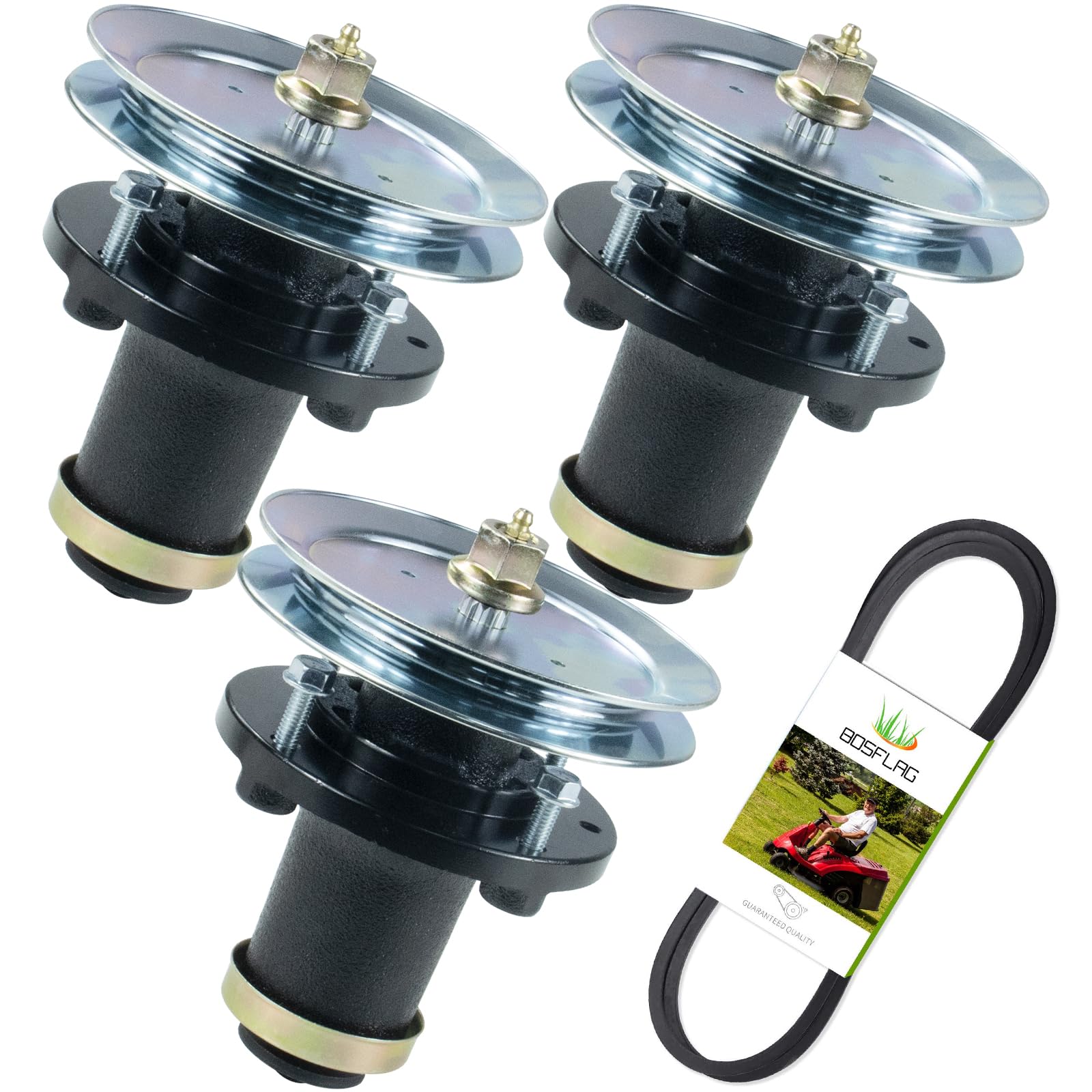 3 pack 539131898 spindle assembly with 539113300 pulley 522795901 belt replaces husqvarna 539131898 for husqvarna fd61, mz61, mz6128, mz6128zt, mzt61, mzt61bf, dixon ultra 61 lawn tractors