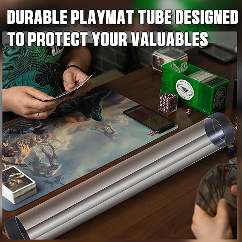 Miniatura 6 de Barydat Tapete de juego redondo de 8 piezas de 16 pulgadas, tubos transparentes con tapas, diseño fácil de poner y quitar, almacena tu tarjeta, tubo