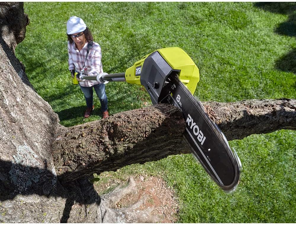 RYOBI ONE+ 18V 8 in. Cordless Oil-Free Pole Saw 9.5 Foot Chainsaw (Tool Only)