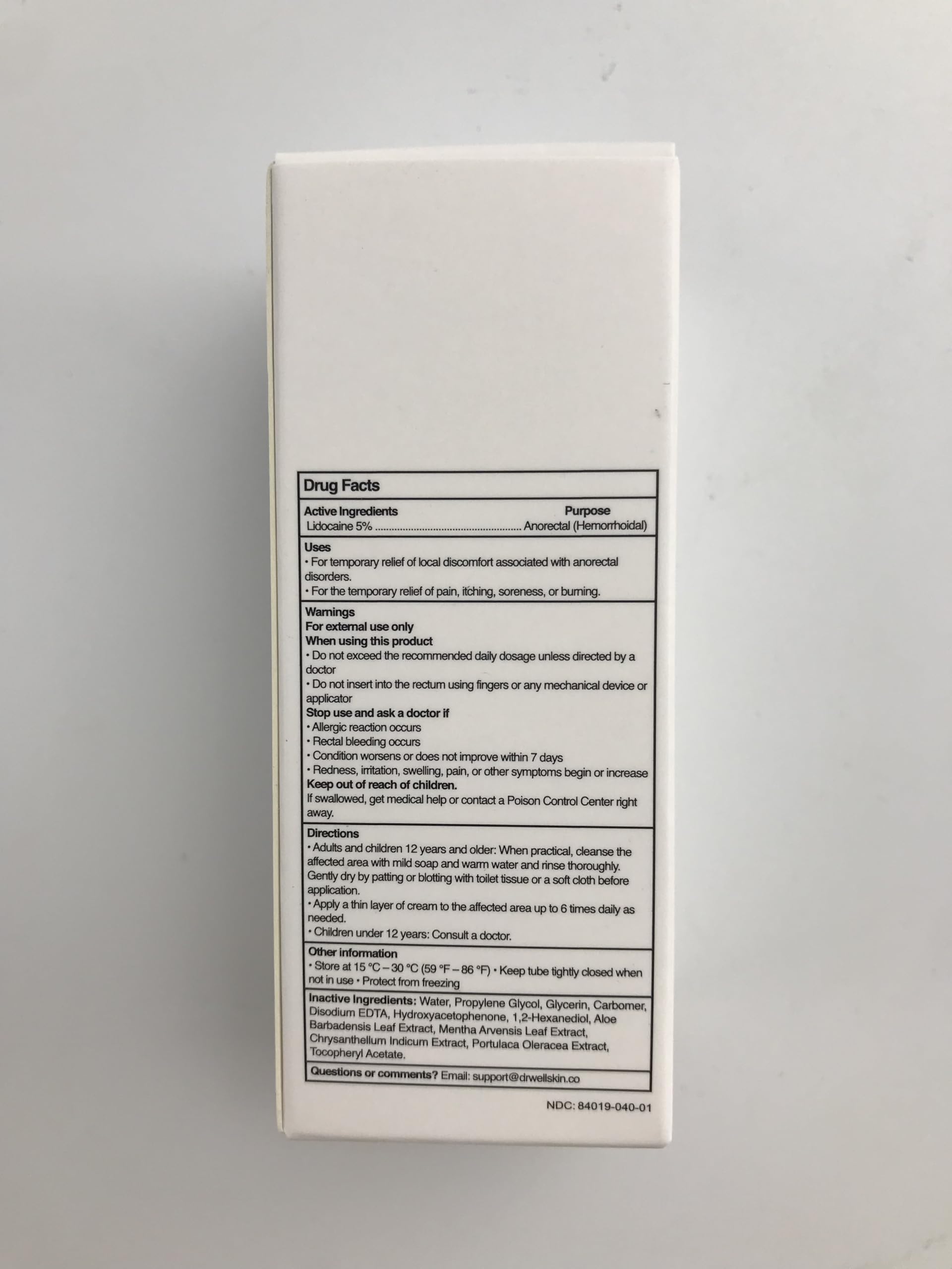 Lidocaine Cream with 5% Lidocaine – Maximum Strength Topical Anesthetic Cream for Temporary Relief of Discomfort Associated with Hemorrhoids – 1.0 oz (30 g) — Amazon image 10