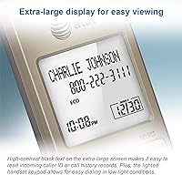 Vista 7 de AT&T - Teléfono inalámbrico expandible con sistema de respuesta y teclas XL retroiluminadas, 5 terminales