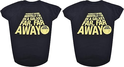 Vista 8 de Fetch for Pets Star Wars Camiseta negra mentalmente in a Galaxy Far Away para perro, talla XL