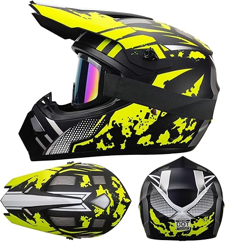 Miniatura 7 de Casco de motocicleta de motocross de cara completa para deportes al aire libre, carreras todoterreno, bicicleta de montaña, hombres y mujeres, casco
