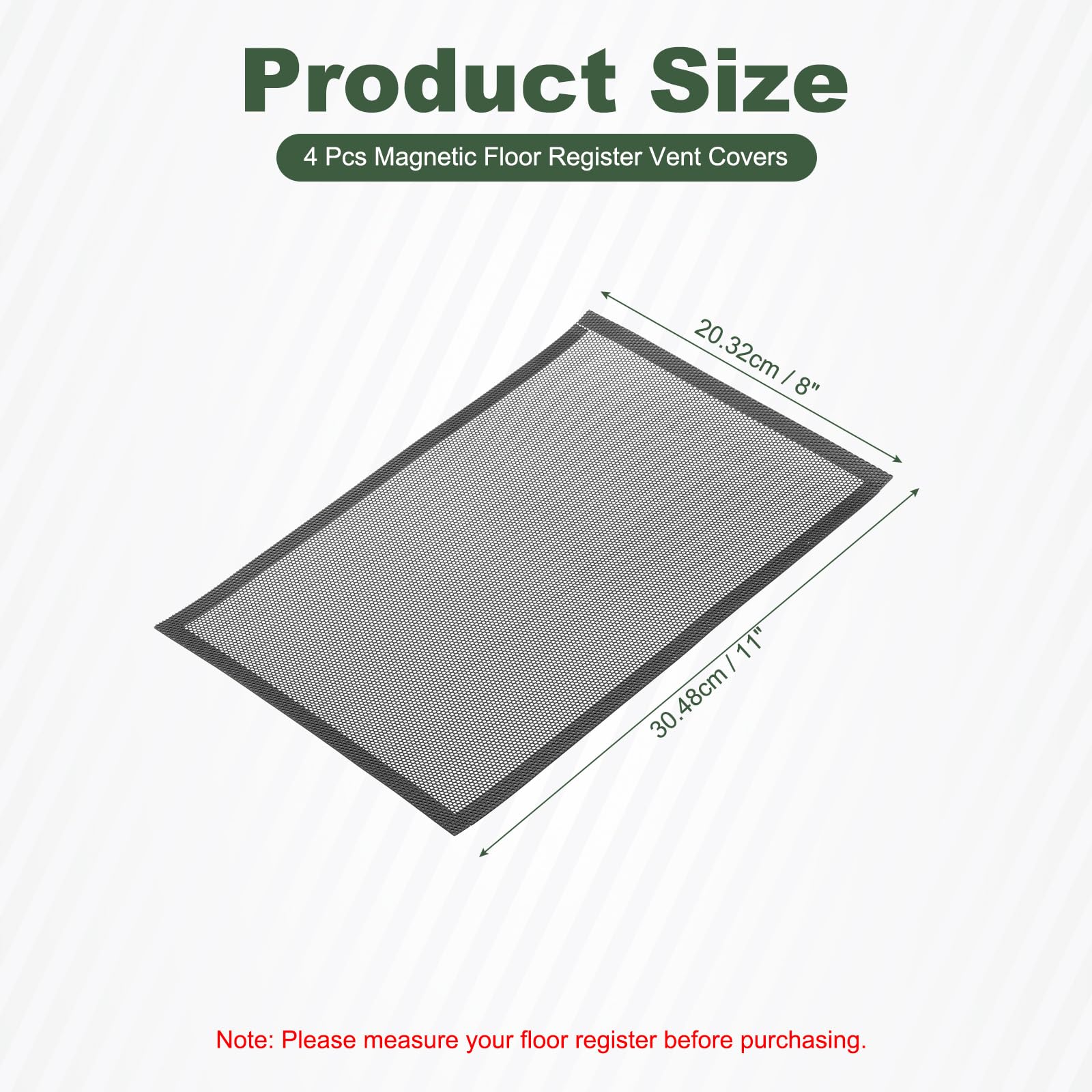 YOKIVE 4 Pcs Magnetic Floor Vent Covers, Floor Register Cover PVC Mesh Air Vent Screen Filters, Great for Home Floor Wall - Image 2