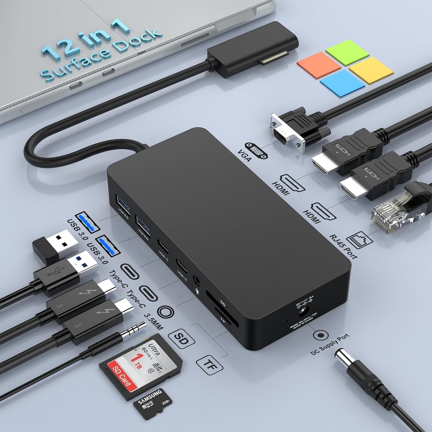 Microsoft Surface Thunderbolt 4 Dock Mit DREI Displays, 10 In 1 Surface - View #12