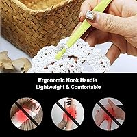 Vista 2 de Juego de agujas de tejer de ganchillo con mango de plástico ergonómico de 0.256 in, herramientas de tejido de hilo para manualidades