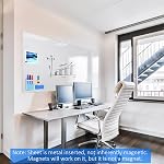 Feuille de panneau blanc avec dos adhésif,15.7" x 33.5"Auto-adhésif tableau blanc à sec panneau d'effacement pour mur,lass,Cuttable Magnetic Wall Decal Fond d'écran pour bureau,Accueil w/Markers,Eraser et aimants