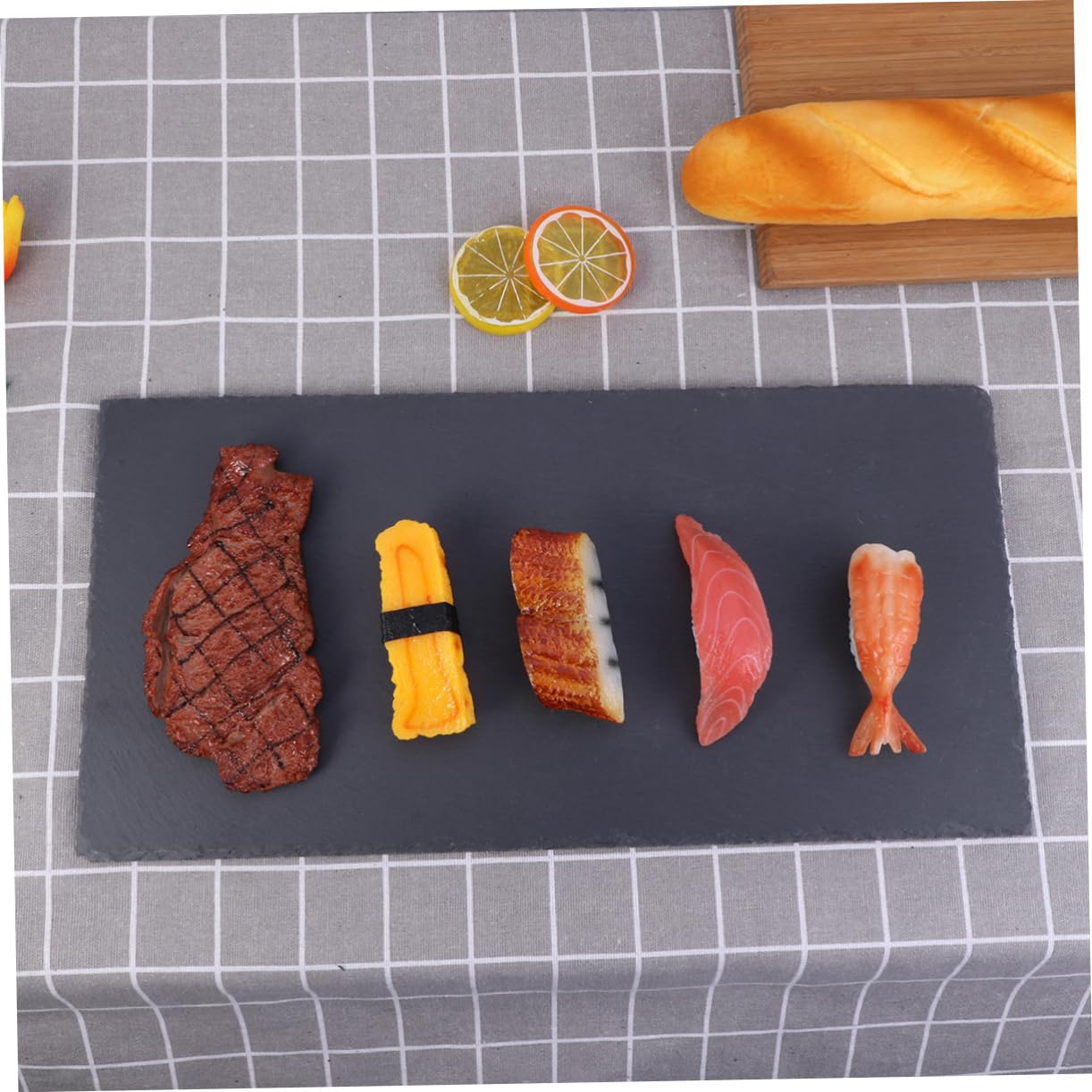 TOPBATHY Natürliche Rechteckige Steinplatte 40x20cm für Pizza und Kuchen