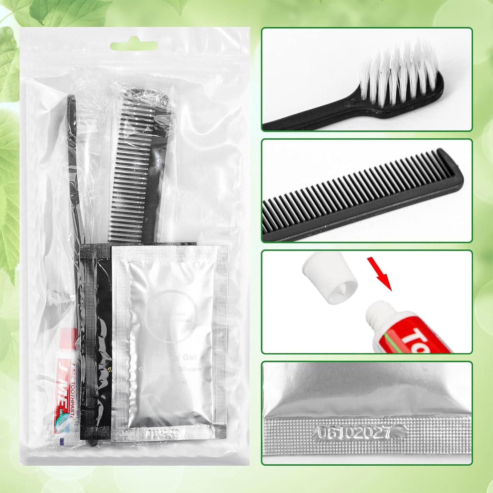 Trousses de toilette jetables de taille voyage trousses d'hygiène personnelle pour sans-abri fournitures en vrac ensemble d'articles de toilette essentiels femmes hommes air bnb charité