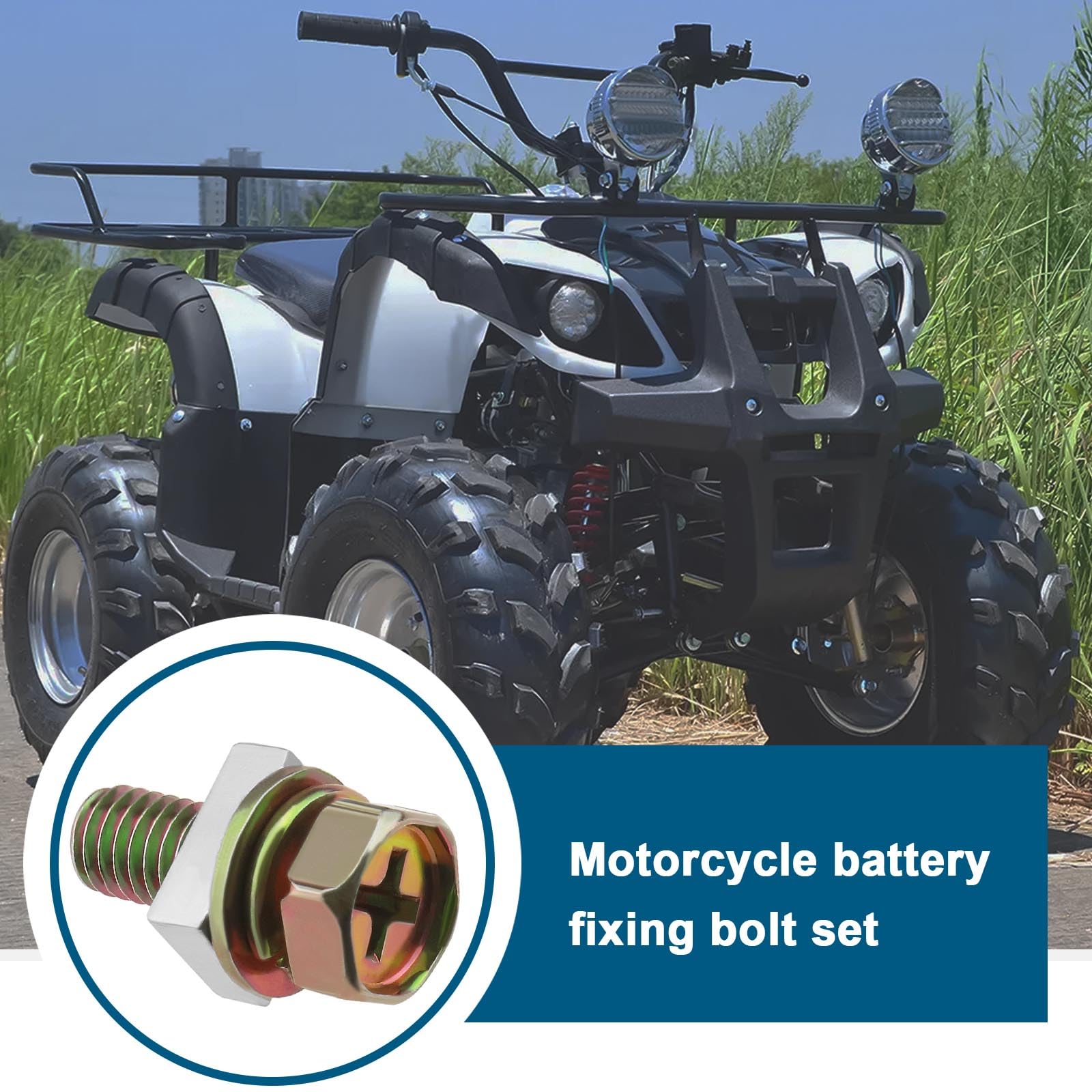 Kit Bulloni E Dadi M6 Per Terminali Batteria Moto - Acciaio Zincato 12mm - Foto 4