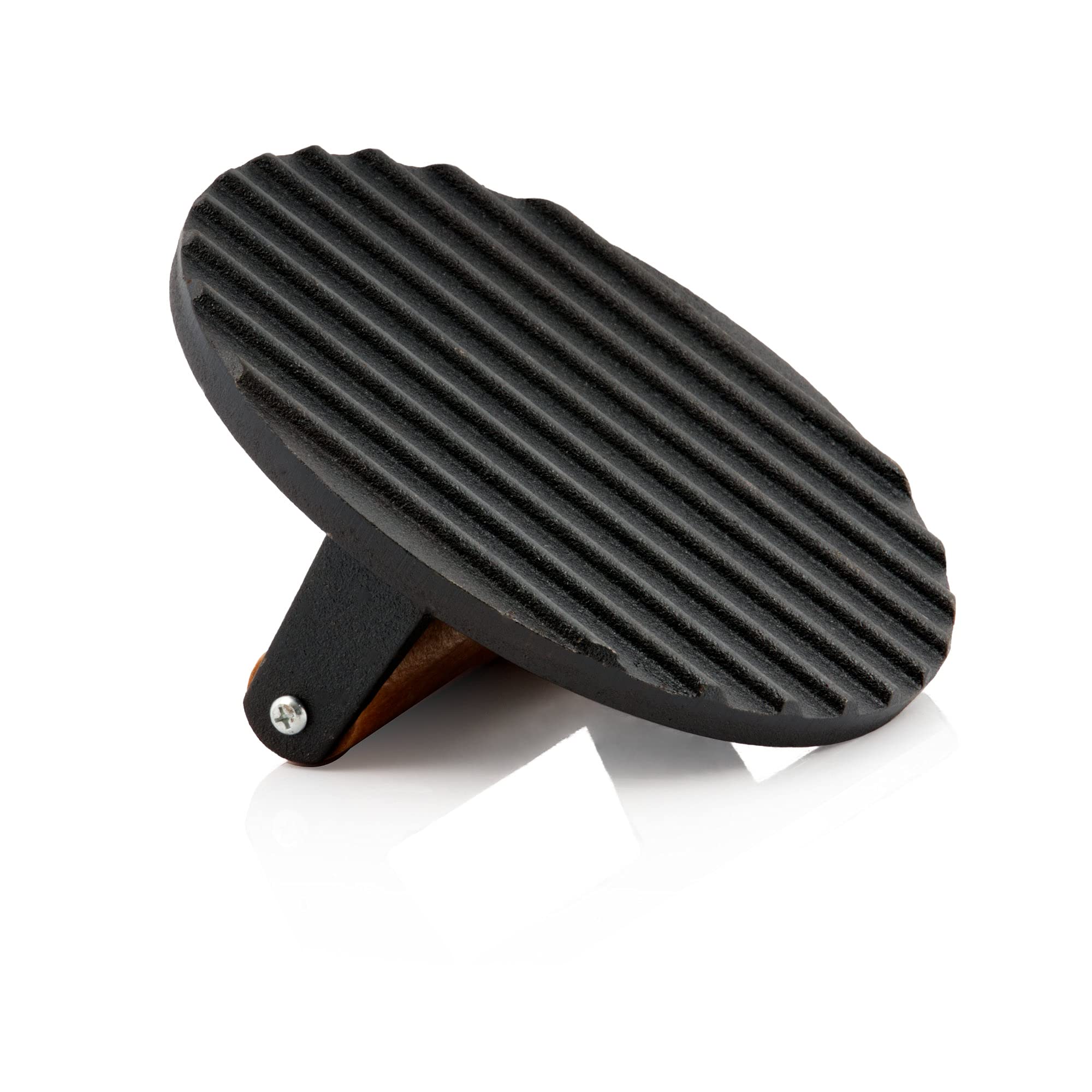 BBQ-TORO Cúpula de Fusión de Acero Inoxidable | Ø 31,5 cm | con Prensa de Carne Redonda de Hierro Fundido | Campana para Hamburguesas