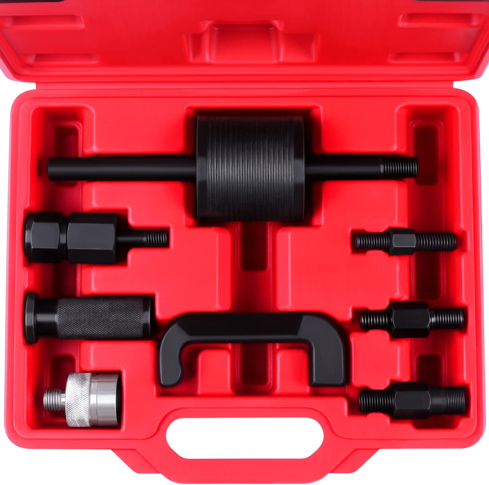 OCPTY Engine Tools Diesel Injector Extractor Puller Kit Common Rail Tool Slide Hammer Puller Adaptors Fit for Mercedes Benz