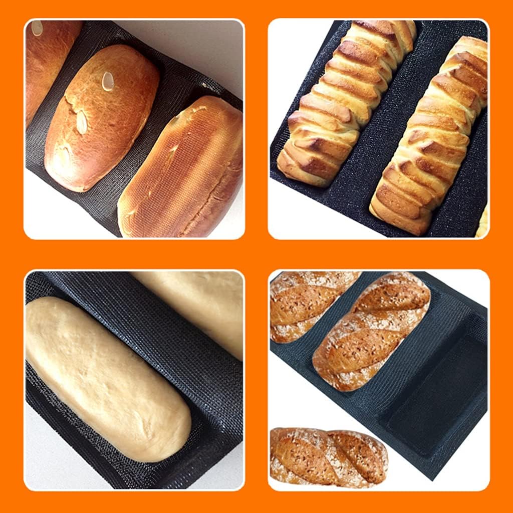 Non-Stick Perforated Practical French Bread Pan Forms Hot Dog Molds Bread Moulds