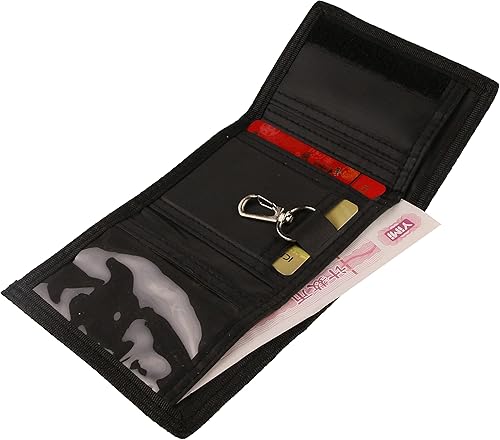 Miniatura 3 de NEICY Billetera de lona triple para niños, carteras deportivas de dibujos animados con bolsillo con cremallera, regalos de Navidad para niñas y