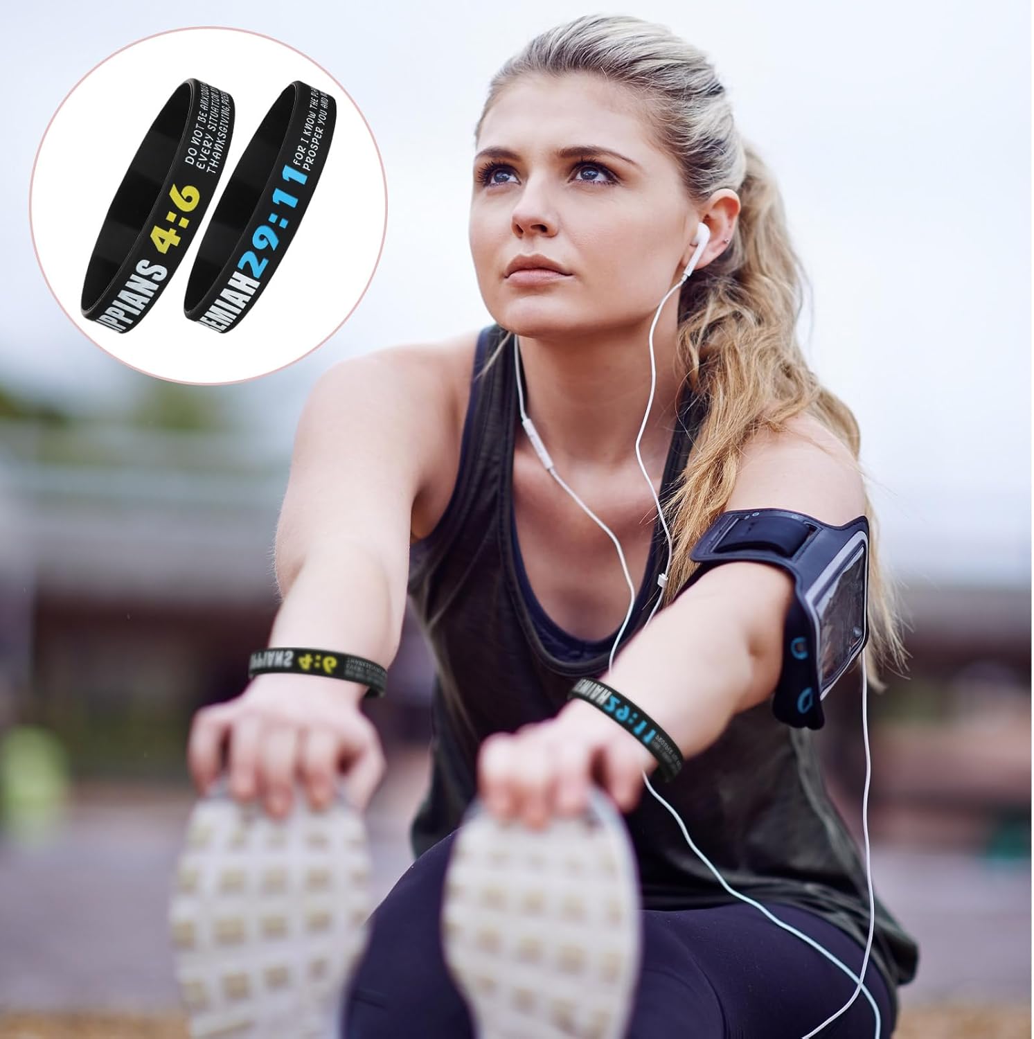 Leyndo 240 Pcs Christian Scripture Bracelets Bulk Bible Verse Bracelets Religious Silicone Wristbands Rubber Jesus Wristbands Church Gift for Men Women Party Favor - Image 6