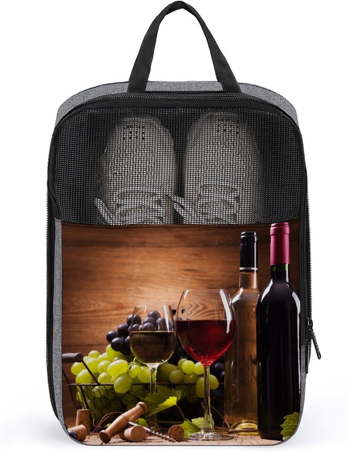 Vintage Library Bookshelf Travel Storage Shoe Bag, Large Capacity And Portable