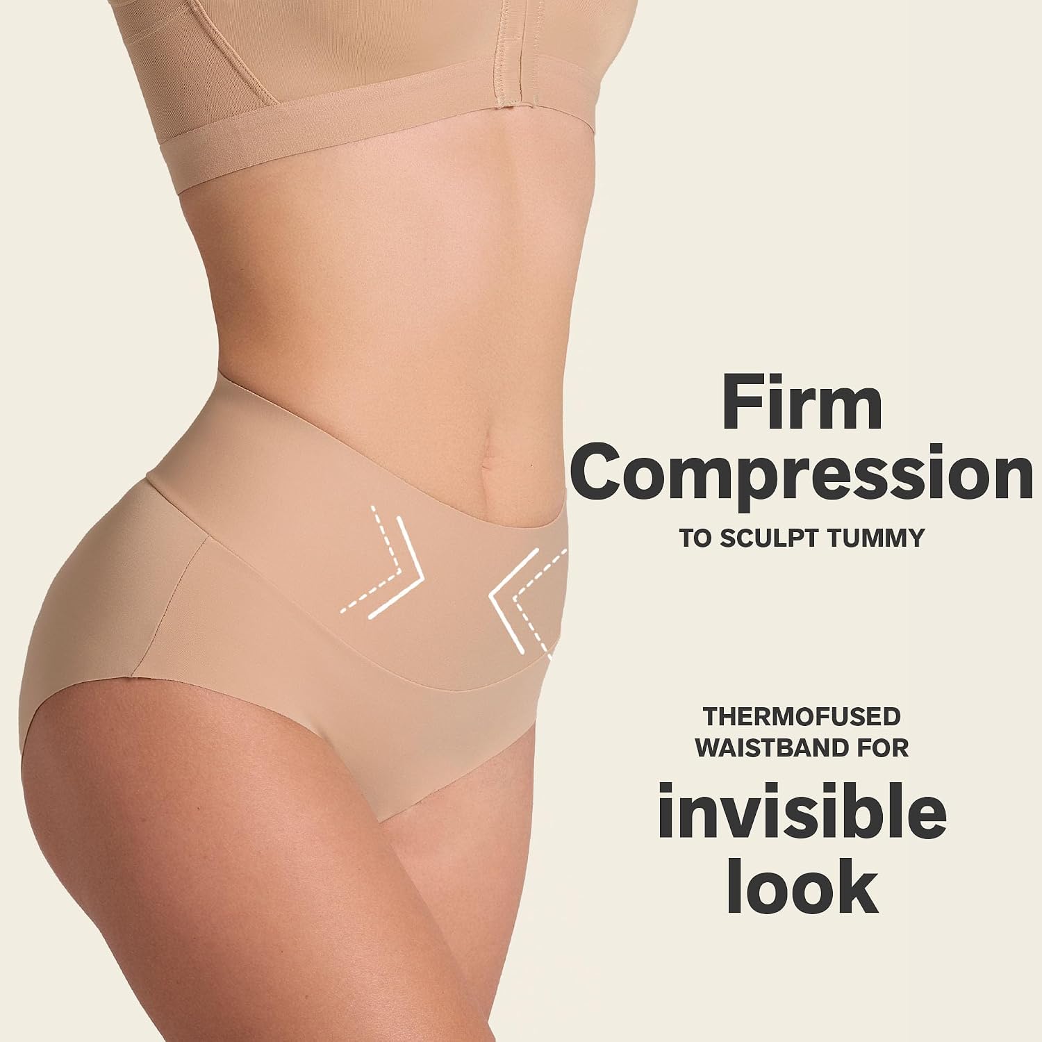 Leonisa High-Tech High-Waisted Classic Sculpting Panty Ladies Underwear Panties with Tummy Control