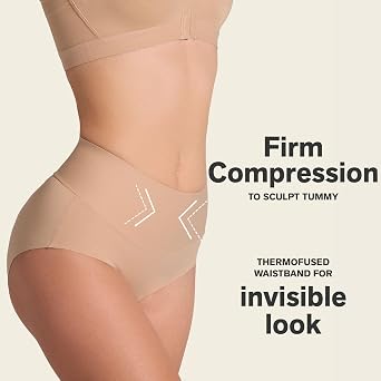 Leonisa High-Tech High-Waisted Classic Sculpting Panty Ladies Underwear Panties with Tummy Control
