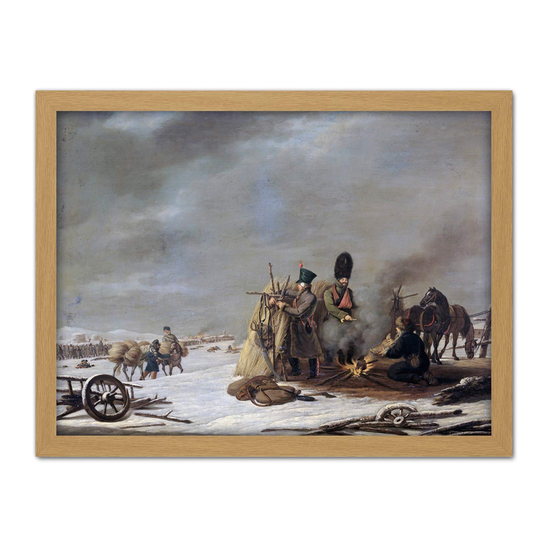 Artery8 Hari 1812 Napoleon'S Retreat From Russia Painting Artwork Framed Wall Art Print 18X24 Inch