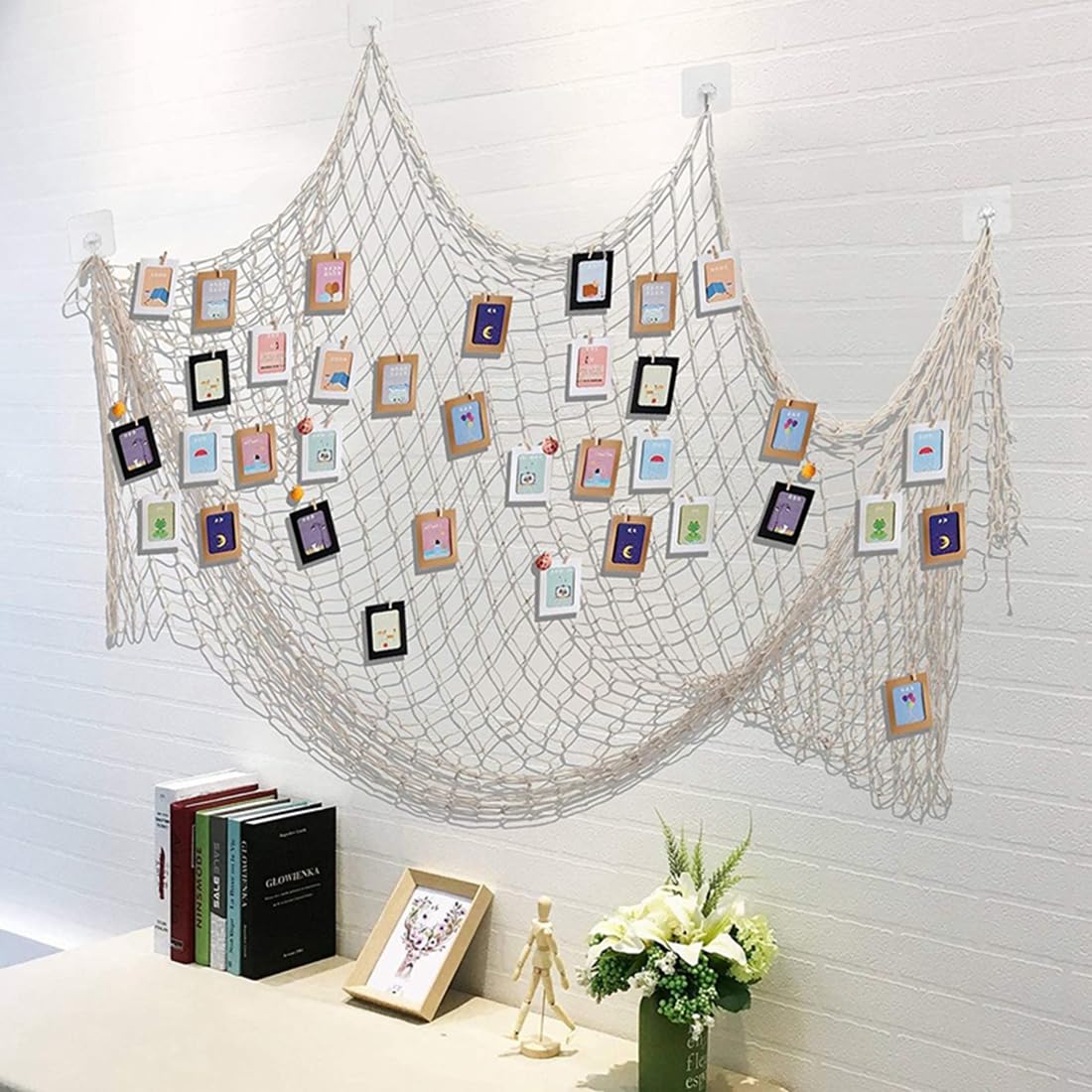 Filet De Pêche Décoratif - 1x2m, Blanc, Coton, Style Méditerranéen