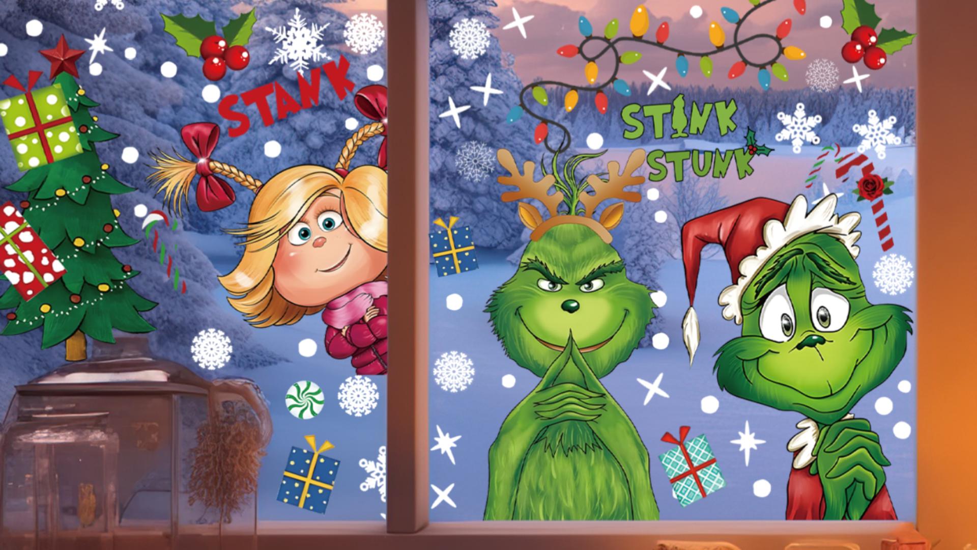 9 Stk Fensterbilder Weihnachten Selbstklebend, Weihnachtsfenster Kinder