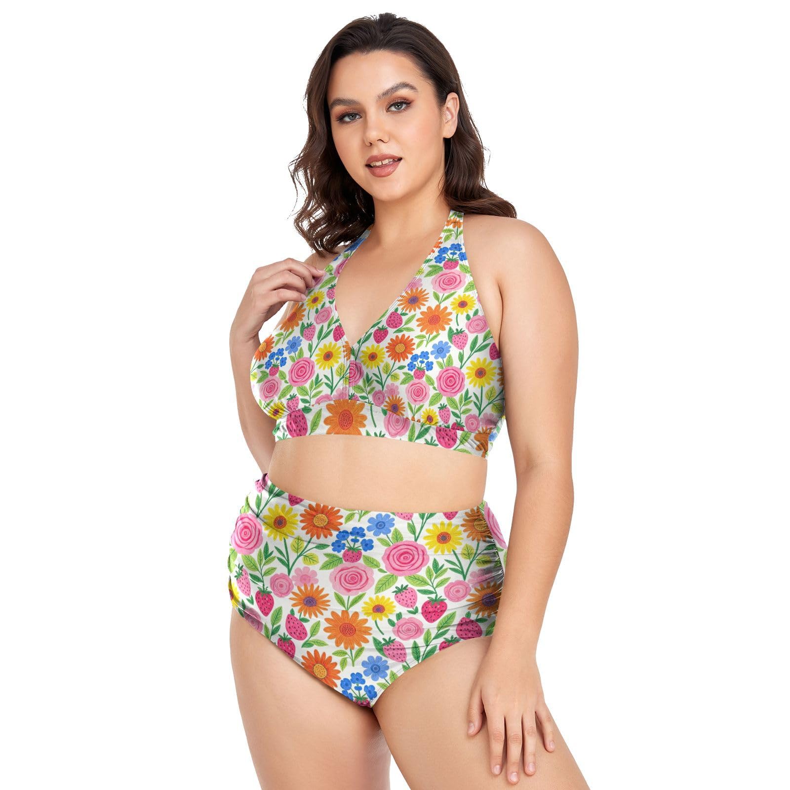 FRODOTGV Curvy Maillot de bain deux pièces pour femme L-4XL