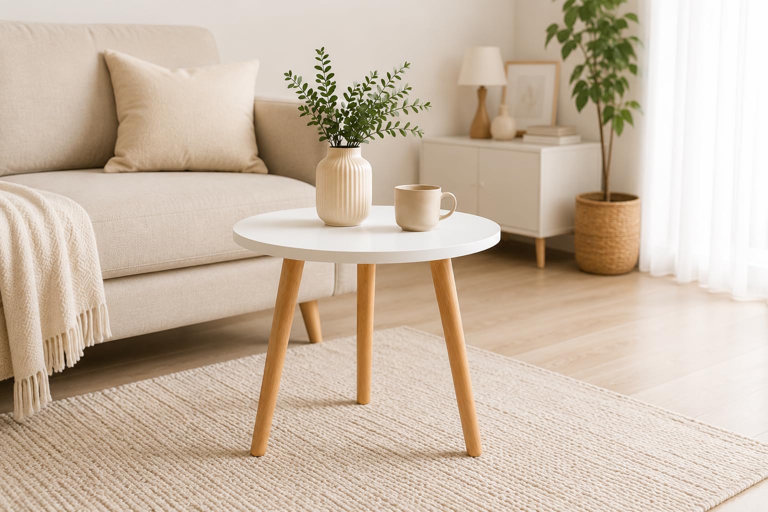 tavolo per bambini in legno, tavolo rotondo 50 cm, tavolo per camera dei bambini - naturale mobili per bambini, tavolo per bambini