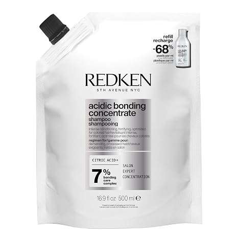 Redken Bonding Shampoo for Damaged Hair Repair | Acidic Bonding Concentrate | For All Hair Types | Refill | 16.9 Fl. Oz.