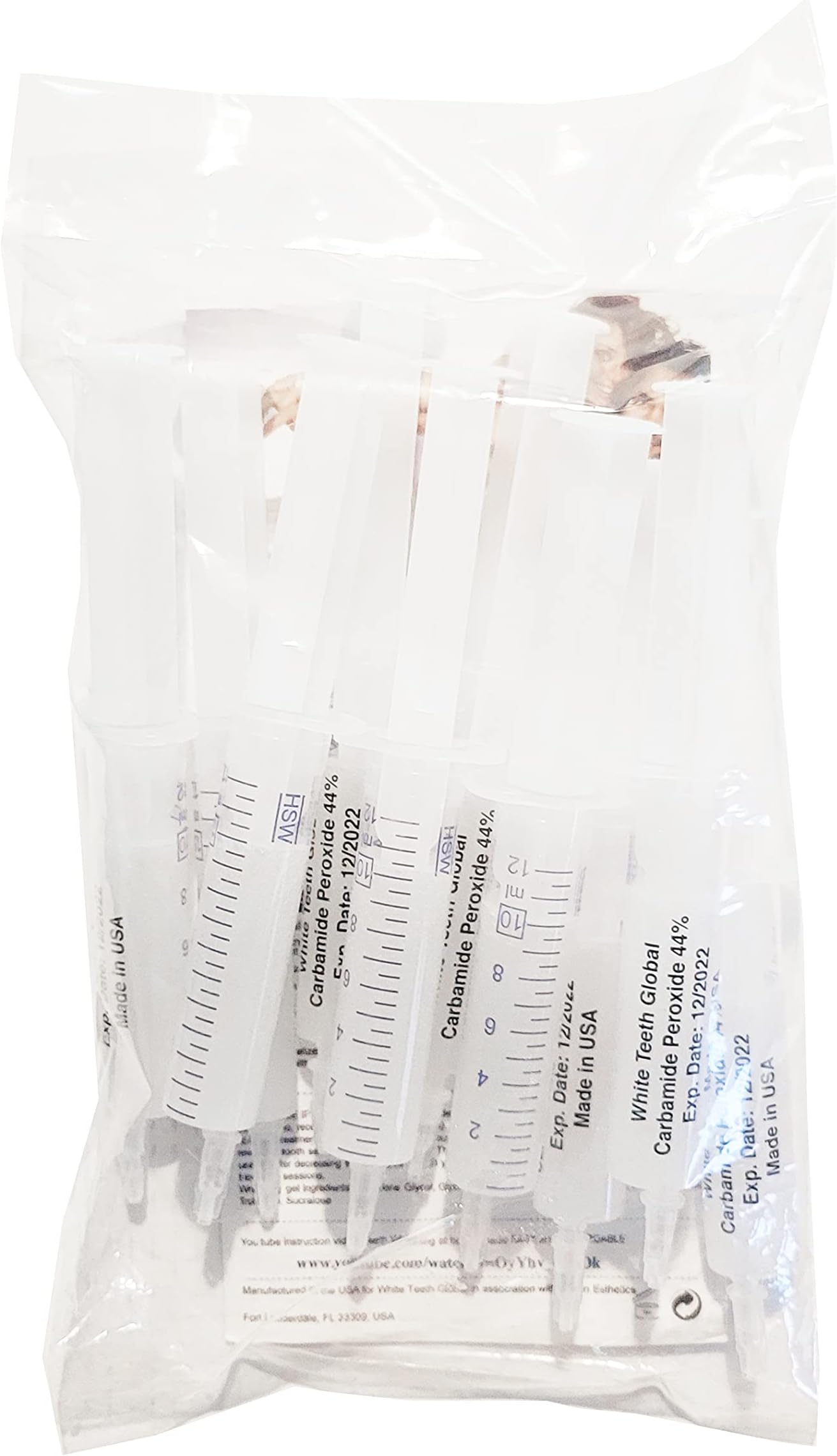 10 Syringe Pack (10ml Each) of Teeth Whitening Gel Strongest 44% Carbamide Peroxide Tooth Whitener Gel