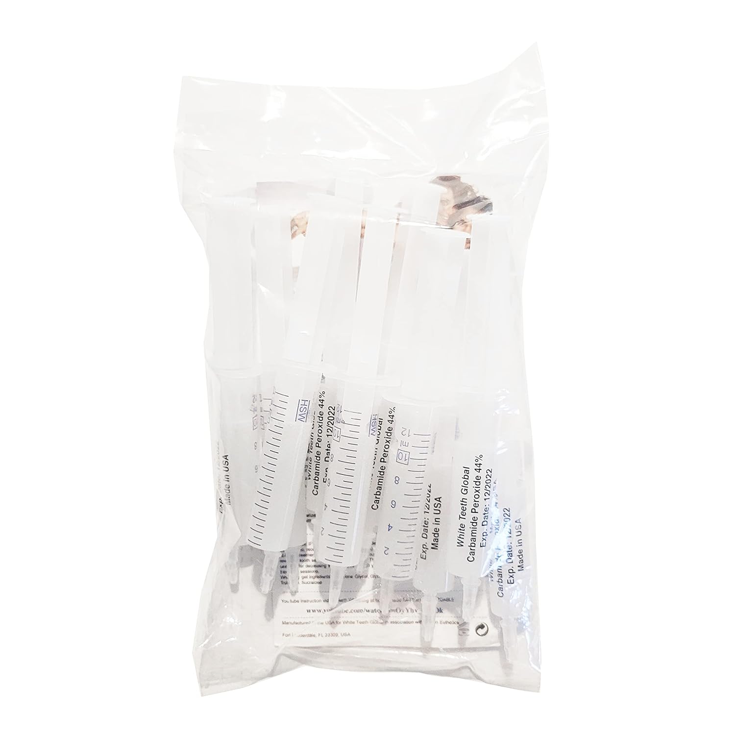 10 Seringas (10ml Cada) de Gel Clareador Dental com 44% de Peróxido de Carbamida - Gel Clareador Poderoso