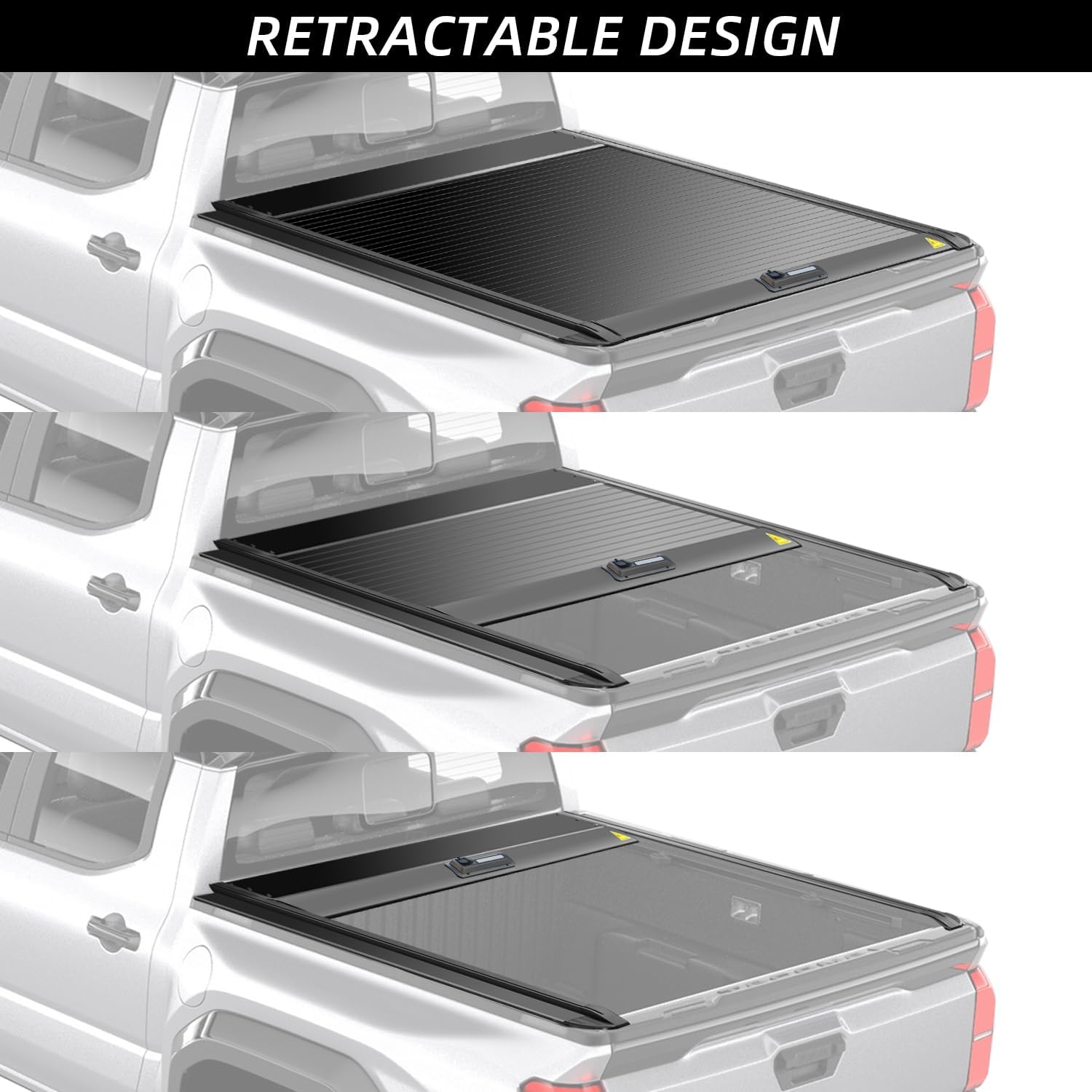 Retractable Truck Bed Tonneau Cover for 2016 2017 2018 2019 2020 2021 2022 2023 2024 2025 2026 Toyota Tacoma (5'/60") Truck Bed Cover Key Lock