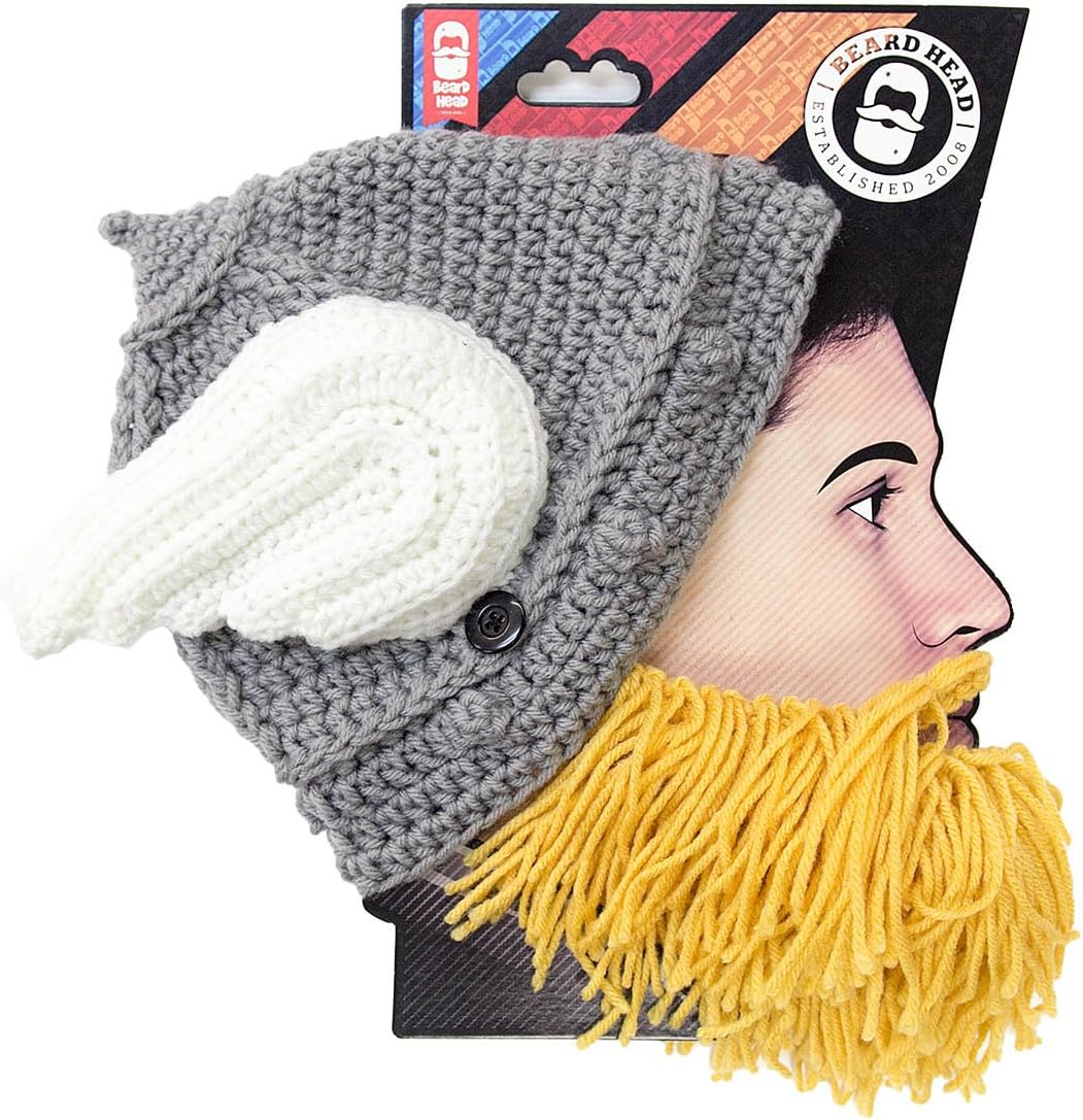 Beard Head Barbarian Dwarf Warrior - Original Handmade Knit Helmet and Removable Beard