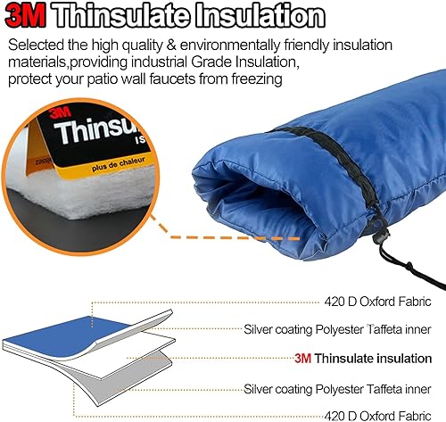 Vista 30 de Cubierta extendida para grifo de exterior para parque de caravanas, aislamiento Thinsulate 3M, protector de congelación para invierno y verano, 35