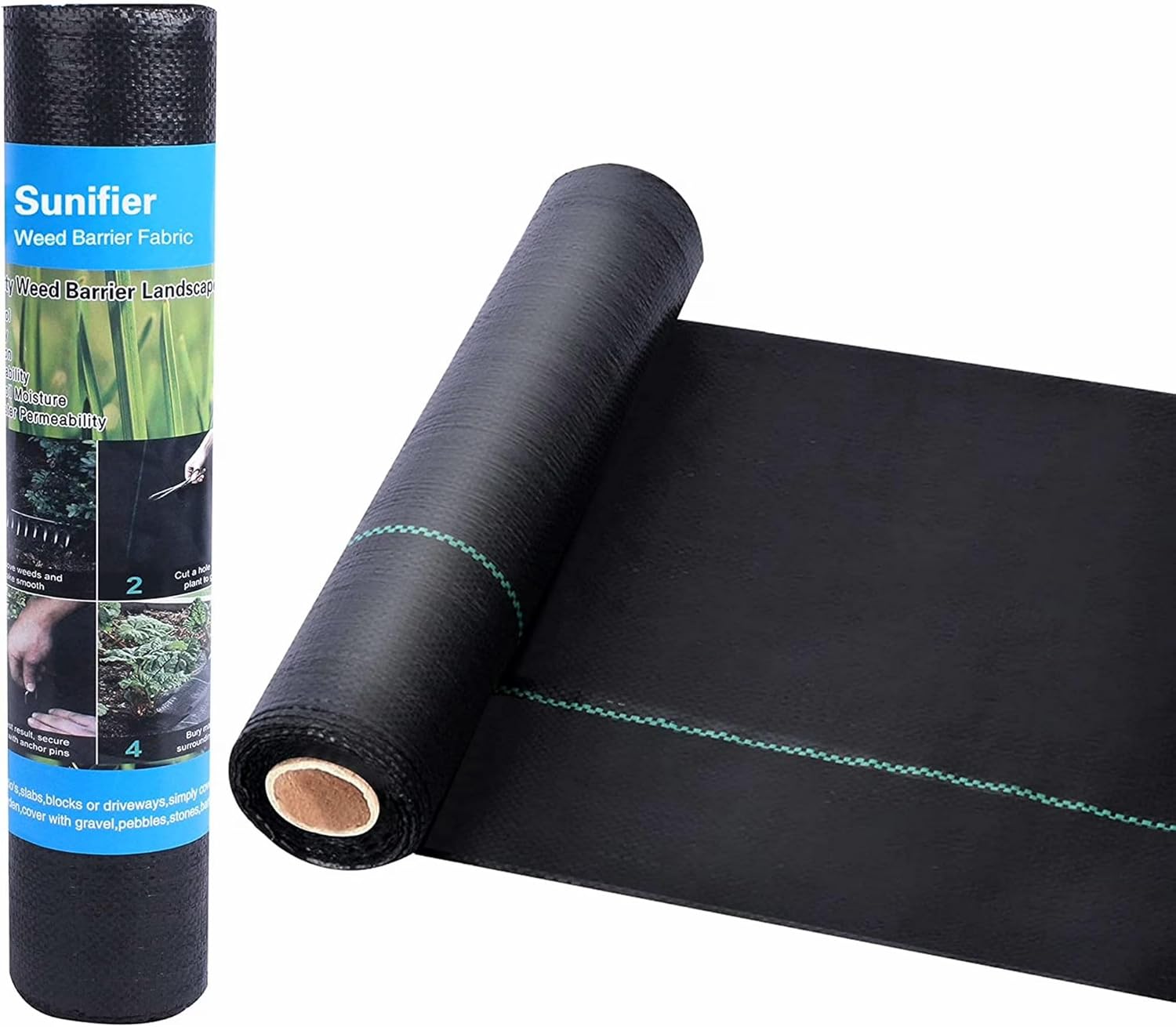 Weed Barrier Landscape Fabric Heavy Duty，Garden Fabric Weed Barrier，Black Mulch for Landscaping, Weed Blocker Fabric Garden Bed Cover Garden Supplies (1.3ft x 150ft)